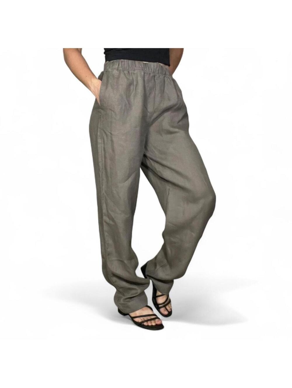 Kotn 100% Linen Drawstring Pants Olive Green Size Medium